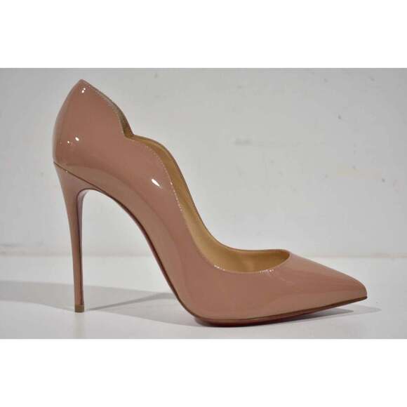 Christian Louboutin Hot Chick 100 Nude Patent Leather Pointed Toe Heel Pump 38 - Picture 2 of 12